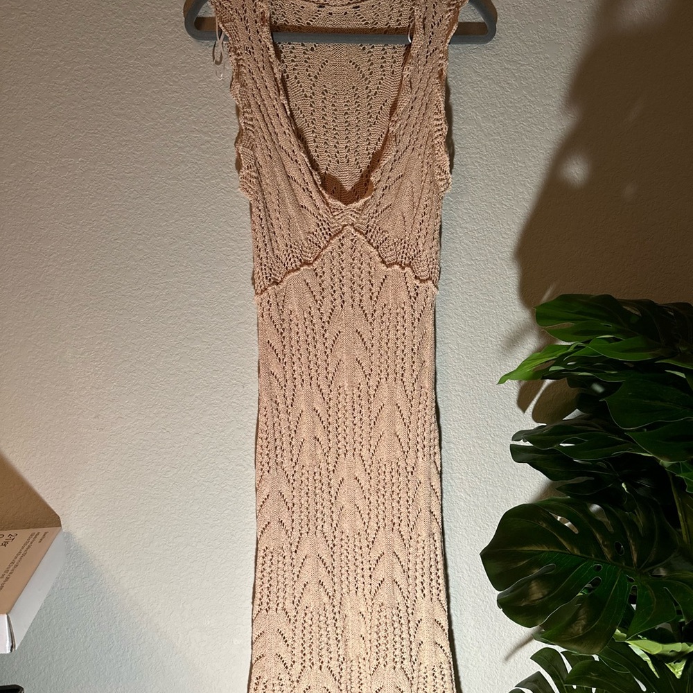 Guess Crochet Dress Blush/Tan